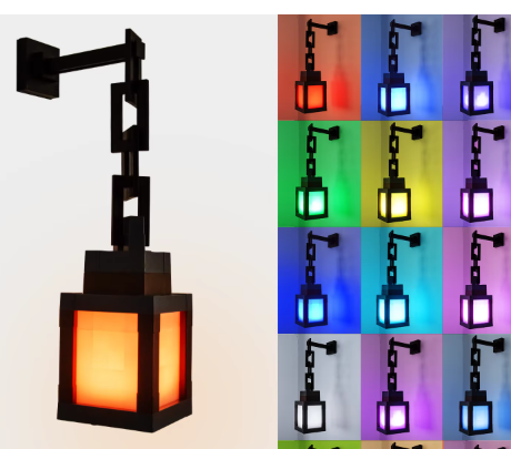 Pixel soul lantern shown in all 16 colours