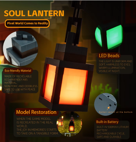 Features: recyclable ABS, soft LED beads and a built-in rechargeable battery